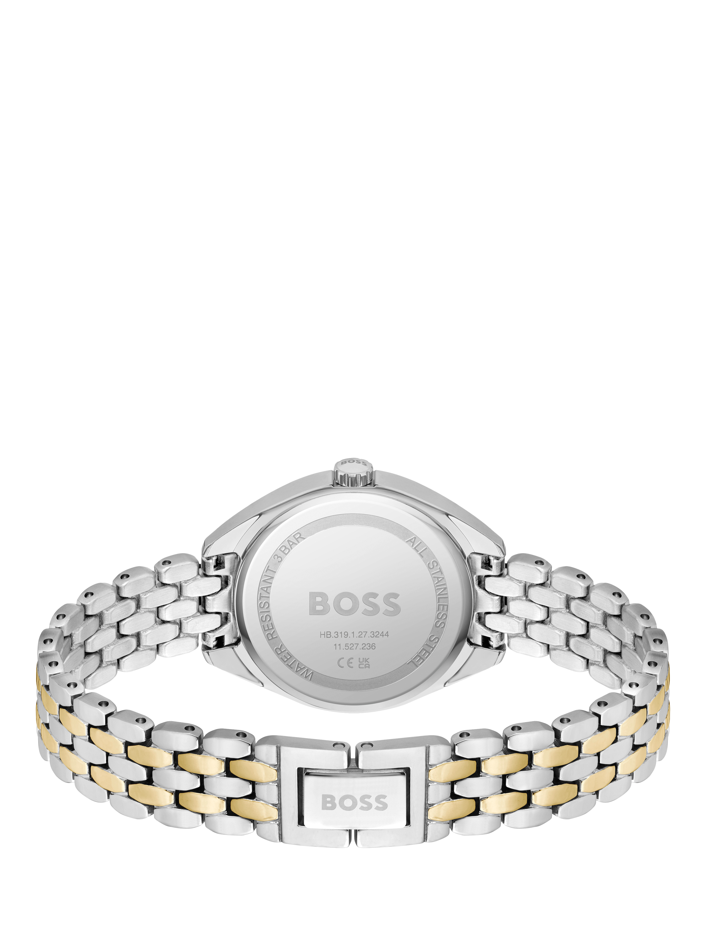 Product image 2 of 6, which shows BOSS Women's Mae Bracelet Strap Watch, Silver/Gold