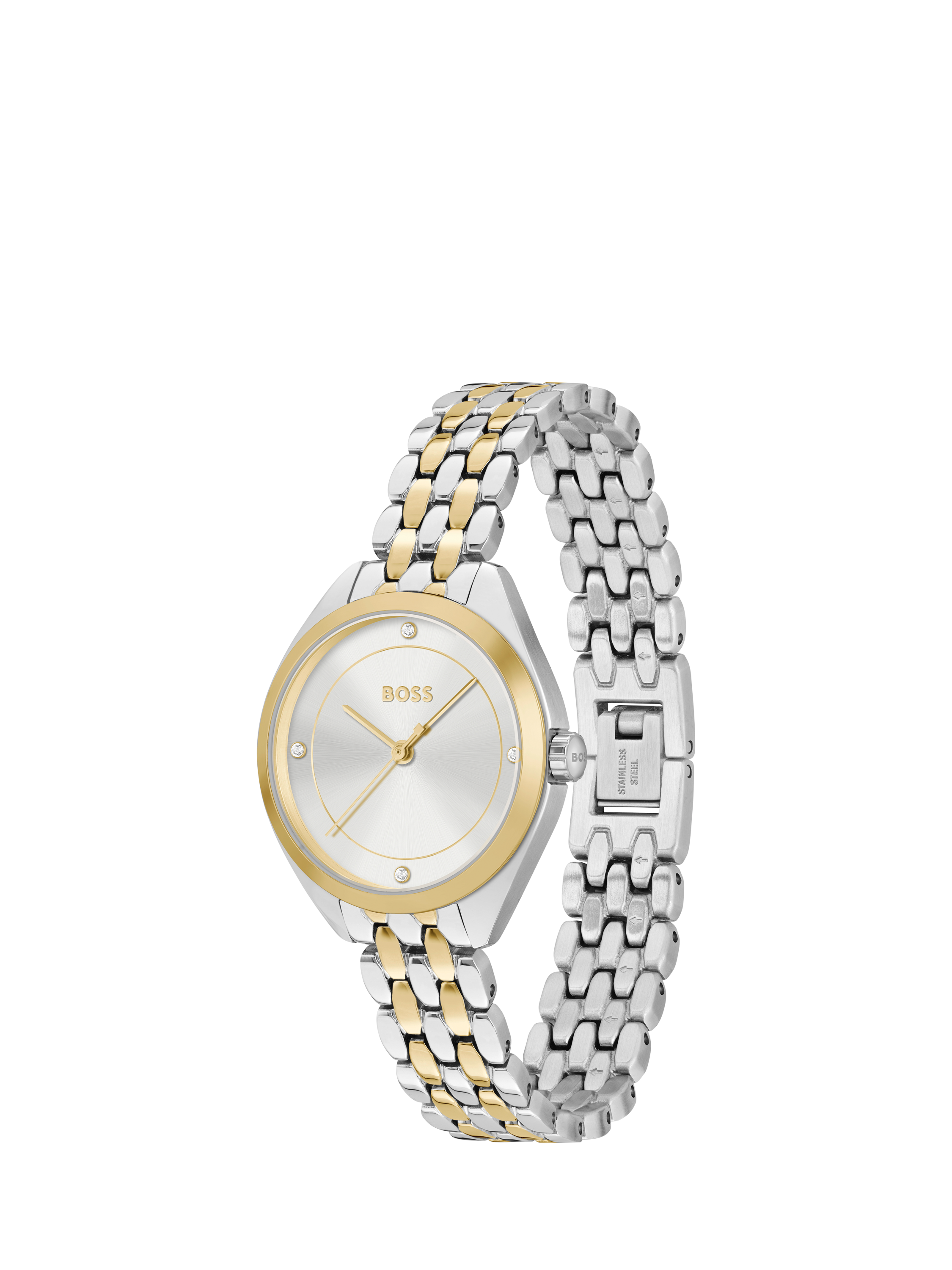 Product image 3 of 6, which shows BOSS Women's Mae Bracelet Strap Watch, Silver/Gold