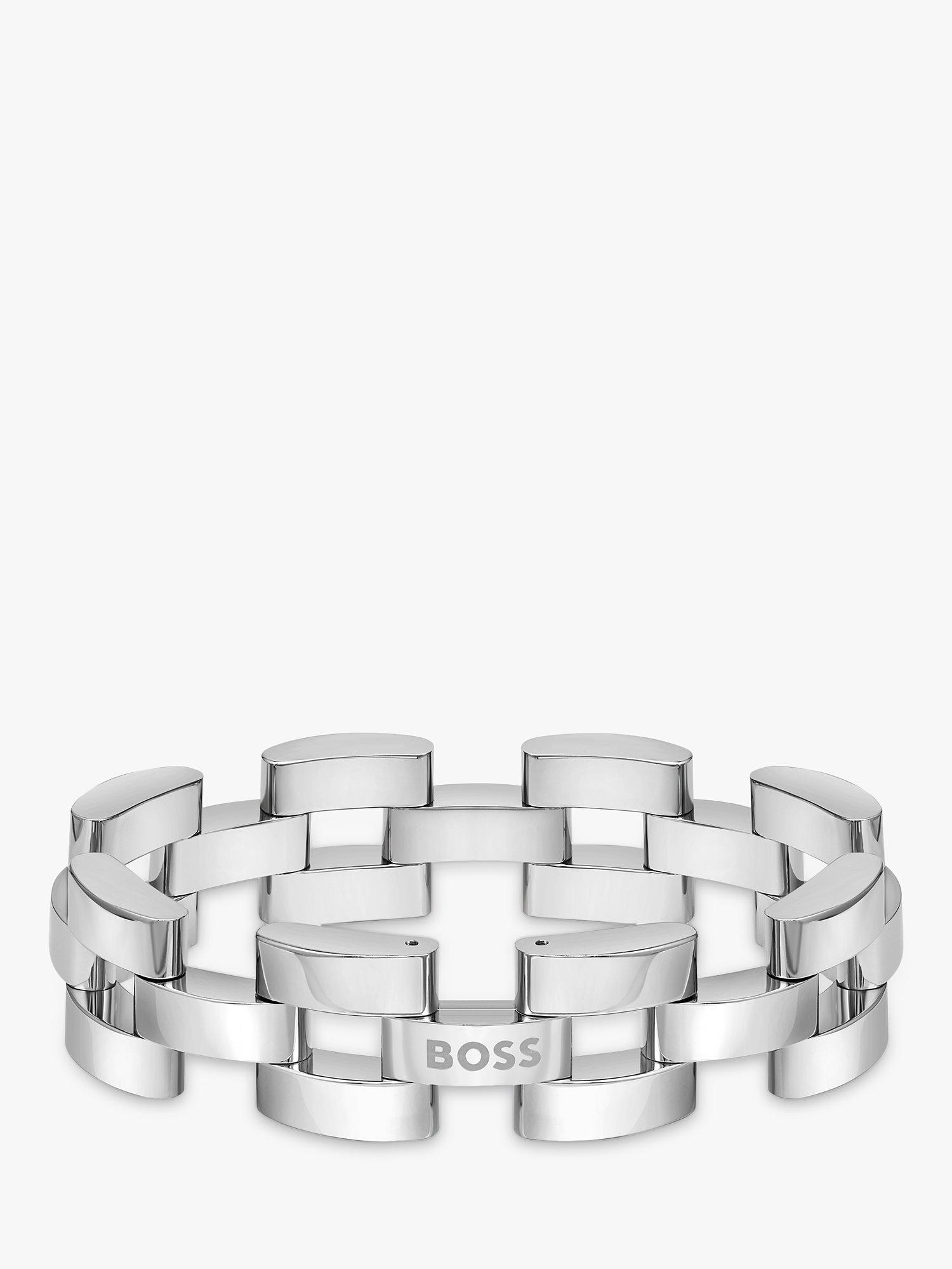 BOSS Men's Sway Link Chain Bracelet, Silver