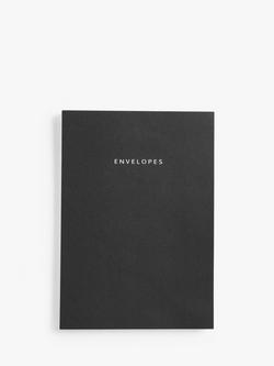 John Lewis 2.0 C5 Envelopes, Pack of 25, White, Black