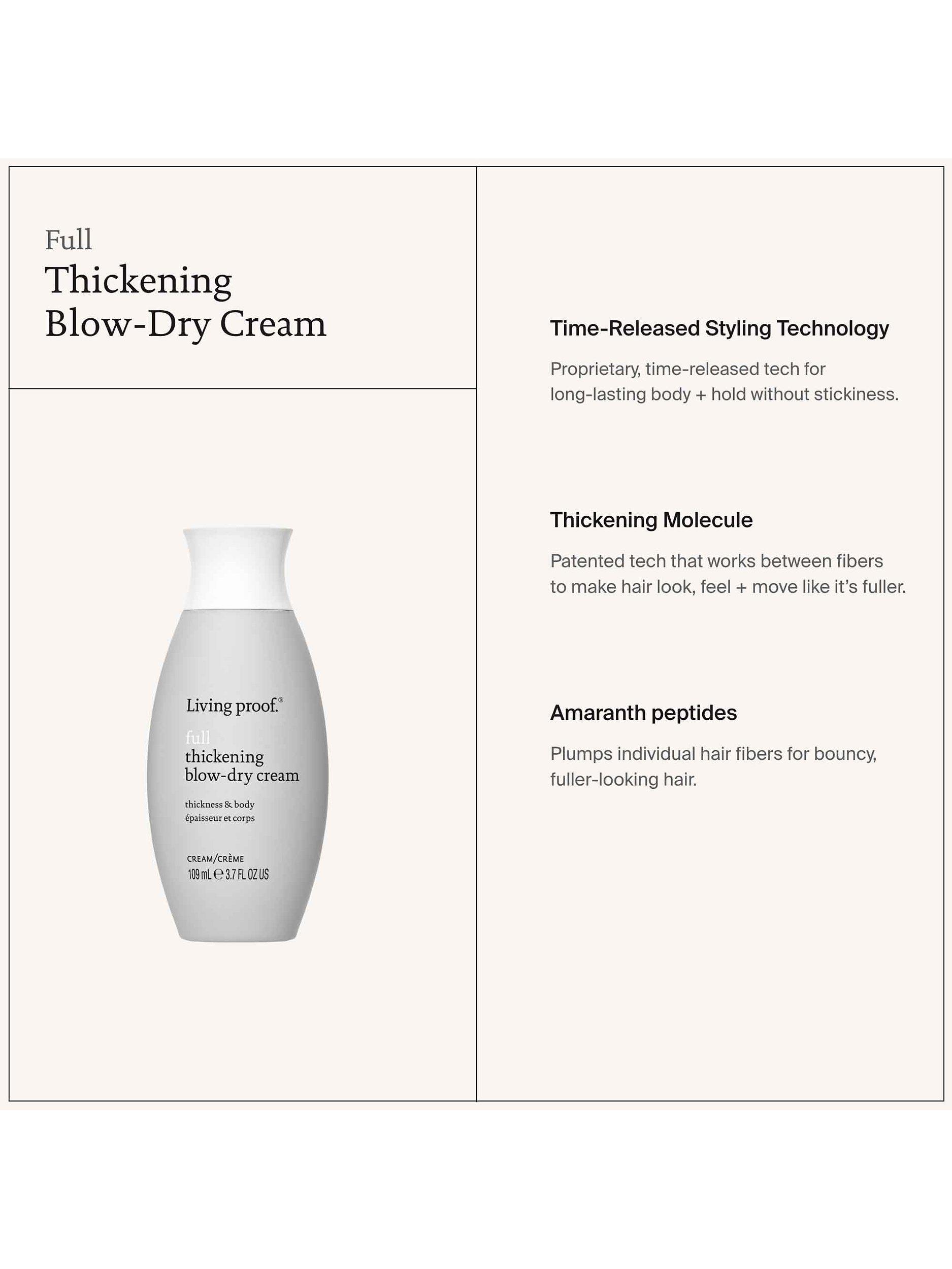 Product image 2 of 8, which shows Living Proof Thickening Blow-Dry Hair Styling Cream, 109ml