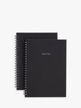 John Lewis 2.0 A5 Spiral Notebooks, Set of 2, Black
