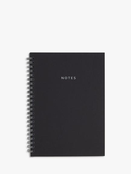John Lewis 2.0 A5 Spiral Notebooks, Set of 2, Black - view 2, Black