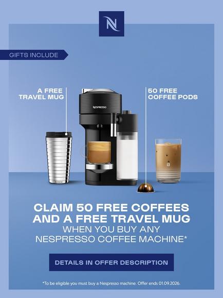 Nespresso Vertuo Lattissima ENV300 Pod Coffee Machine by De'Longhi - view 2, White