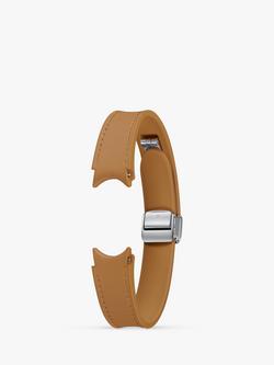 Samsung Galaxy D-Buckle Hybrid Eco-Leather Band Wide for Galaxy Watch6, 20mm M/L, Brown, Brown