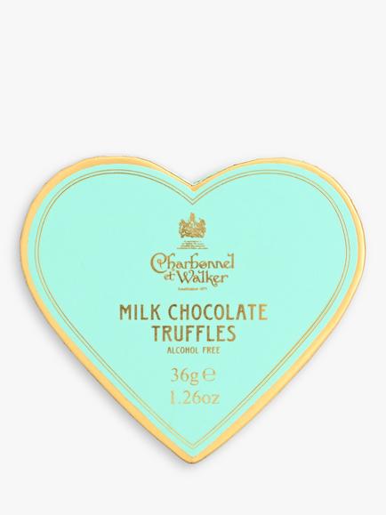 Charbonnel et Walker Mini Blue Heart Milk Chocolate Truffles, 34g, Multi