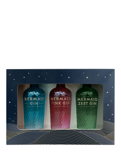 Isle of Wight Distillery Mermaid Mini Gin Gift Set, 3x 5cl, Multi