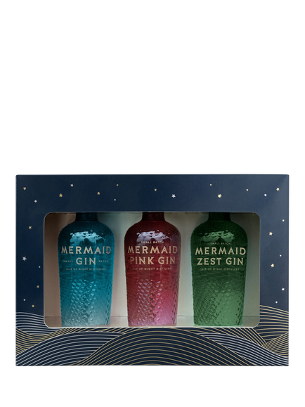 Isle of Wight Distillery Mermaid Mini Gin Gift Set, 3x 5cl, Multi