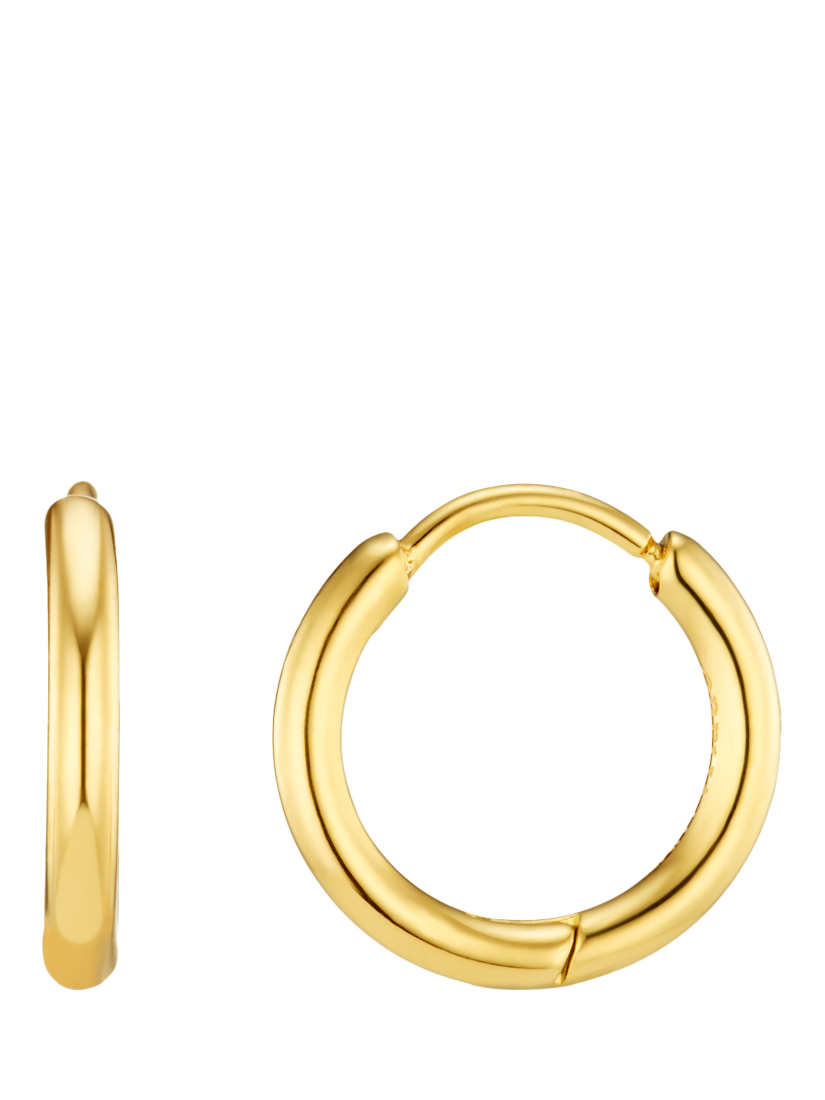 Product image 1 of 3, which shows Orelia Luxe Huggie Hoop Earrings, Gold