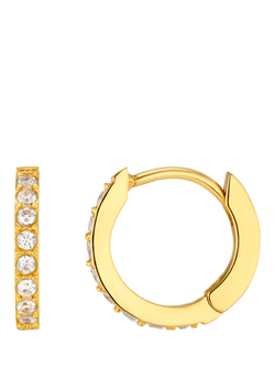 Orelia LUXE Pave Huggie Hoop Earrings, Gold