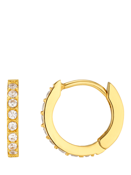 Orelia LUXE Pave Huggie Hoop Earrings, Gold