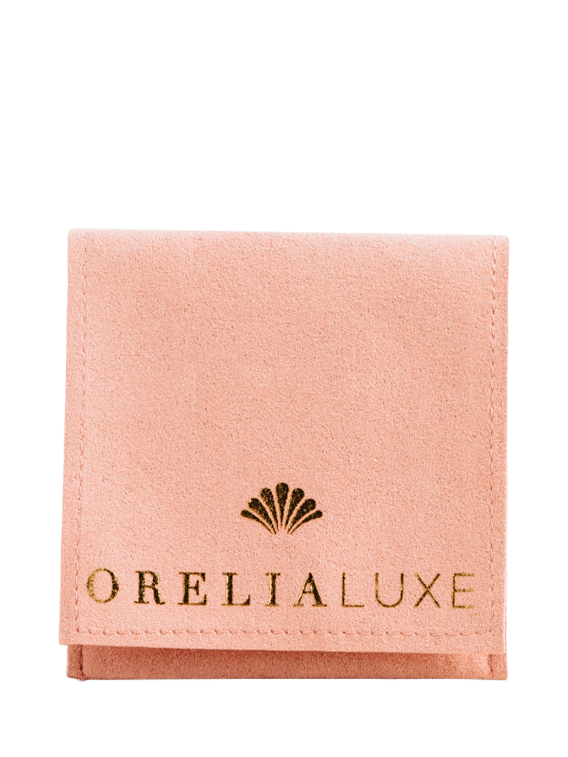 Product image 5 of 5, which shows Orelia LUXE Pave Huggie Hoop Earrings, Gold