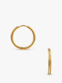Orelia LUXE Mid Size Hoop Earrings, Gold, Gold