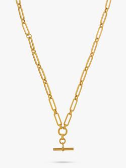 Orelia LUXE Linear Link T-Bar Drop Chain Necklace, Gold, Gold