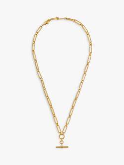 Orelia LUXE Linear Link T-Bar Drop Chain Necklace, Gold - view 2, Gold