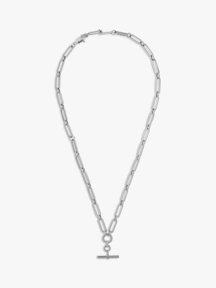 Orelia Luxe Linear Link Necklace, Silver - view 2, Silver