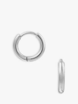 Orelia Luxe Huggie Hoop Earrings, Silver