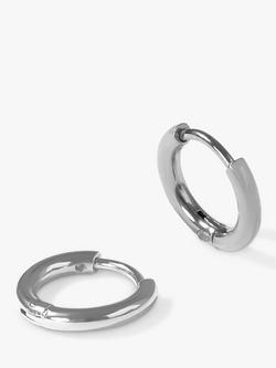 Orelia Luxe Huggie Hoop Earrings - view 2, Silver