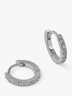 Orelia LUXE Pave Huggie Hoop Earrings - view 2, Silver