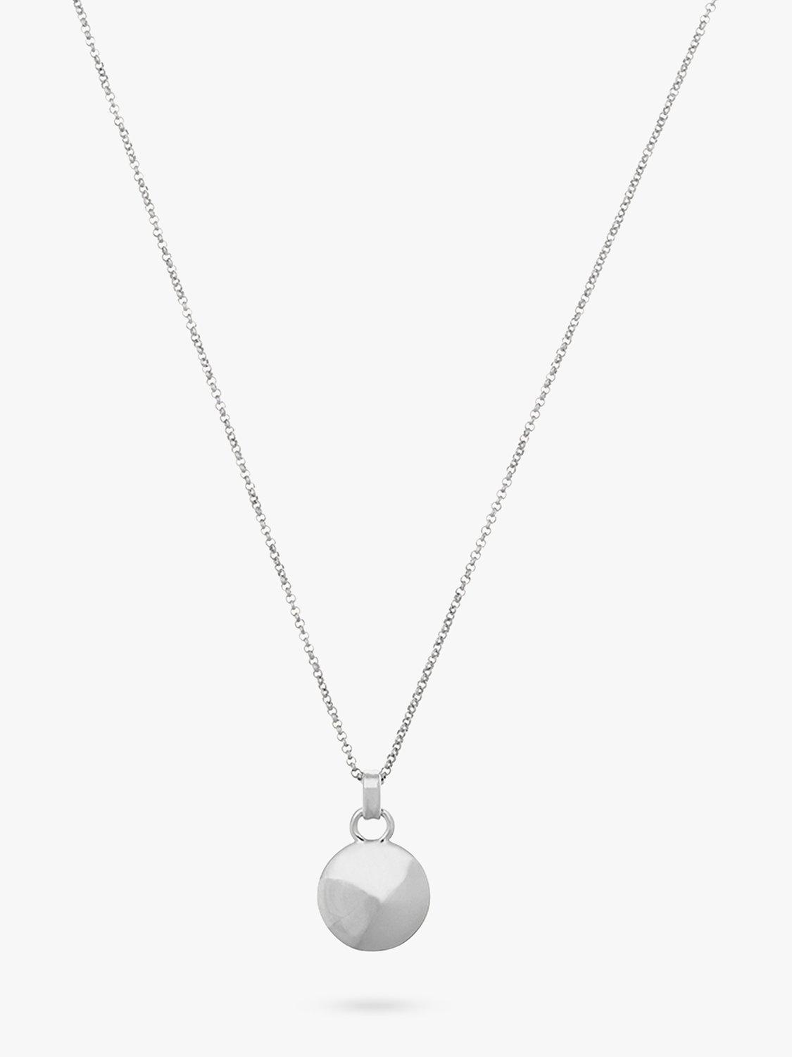 Orelia Luxe Domed Disc Necklace, Silver