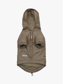 HUGO BOSS Plain Waterproof Dog Coat, Camel, Camel