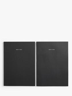 John Lewis 2.0 A4 Line Refill Pads, Pack of 2, Black, Black