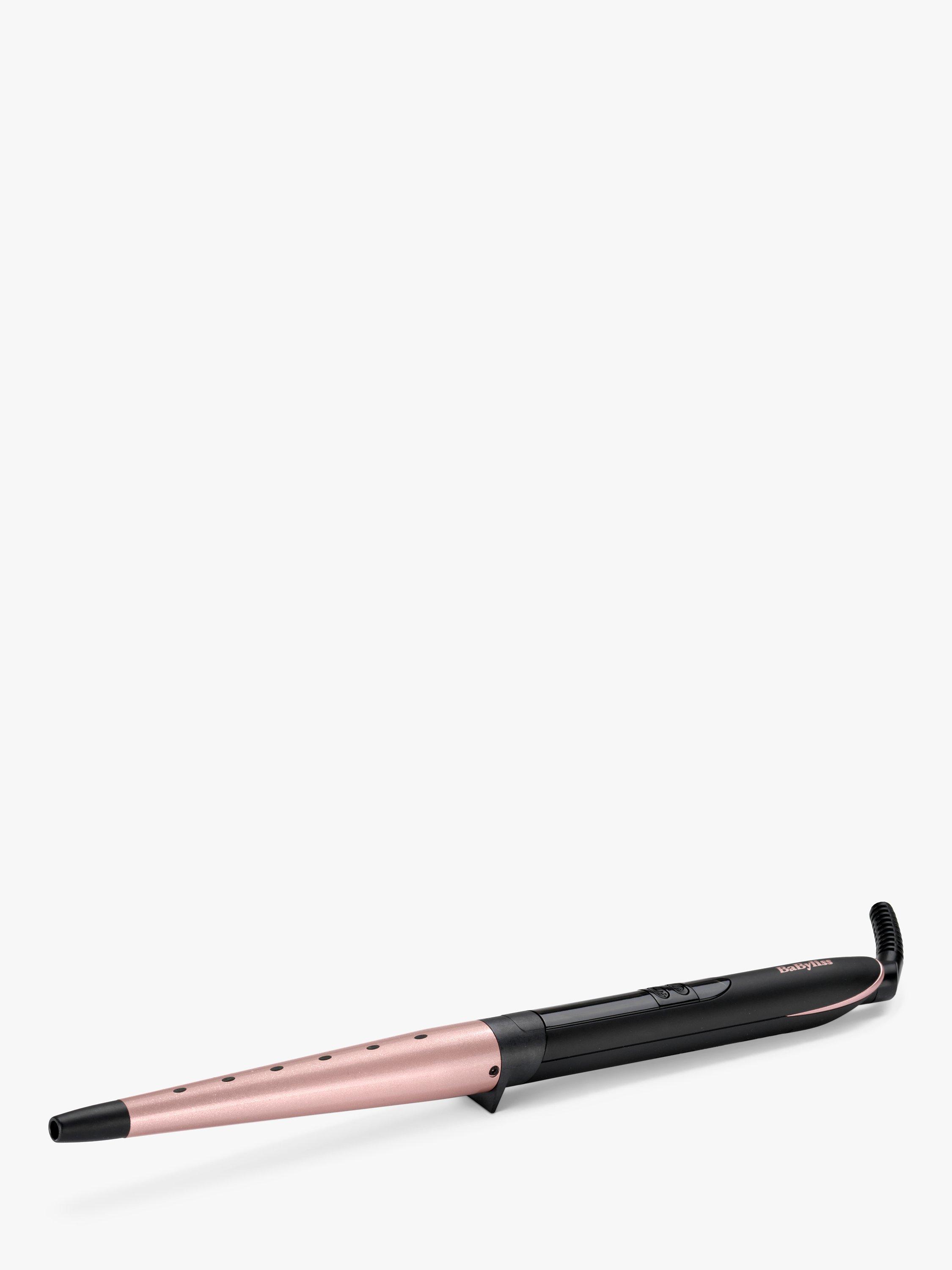 BaByliss Rose Quartz Conical Wand Hair Styler, Black/Rose Gold