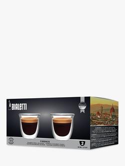 Bialetti Firenze Double Walled Espresso Coffee Glasses, Set of 2, 80ml, Clear - view 2, Clear