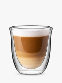 Bialetti Firenze Double Walled Coffee Glasses, Set of 2, 200ml, Clear, Clear