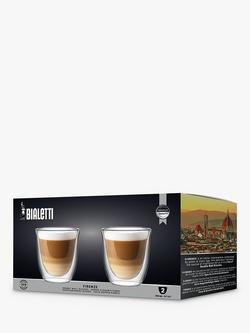 Bialetti Firenze Double Walled Coffee Glasses, Set of 2, 200ml, Clear - view 2, Clear