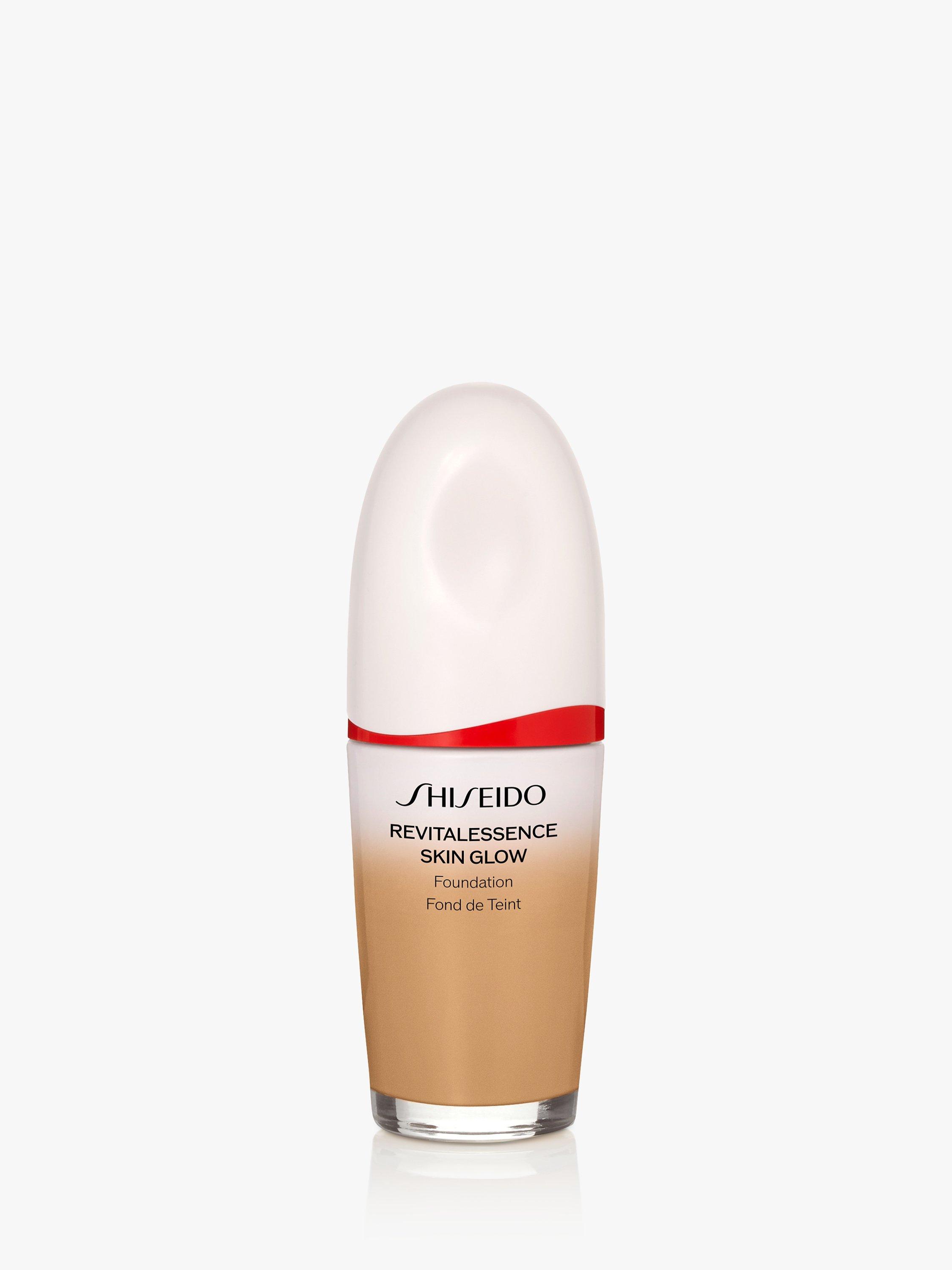 Product image 1 of 8, which shows Shiseido RevitalEssence Glow Foundation, Maple 350