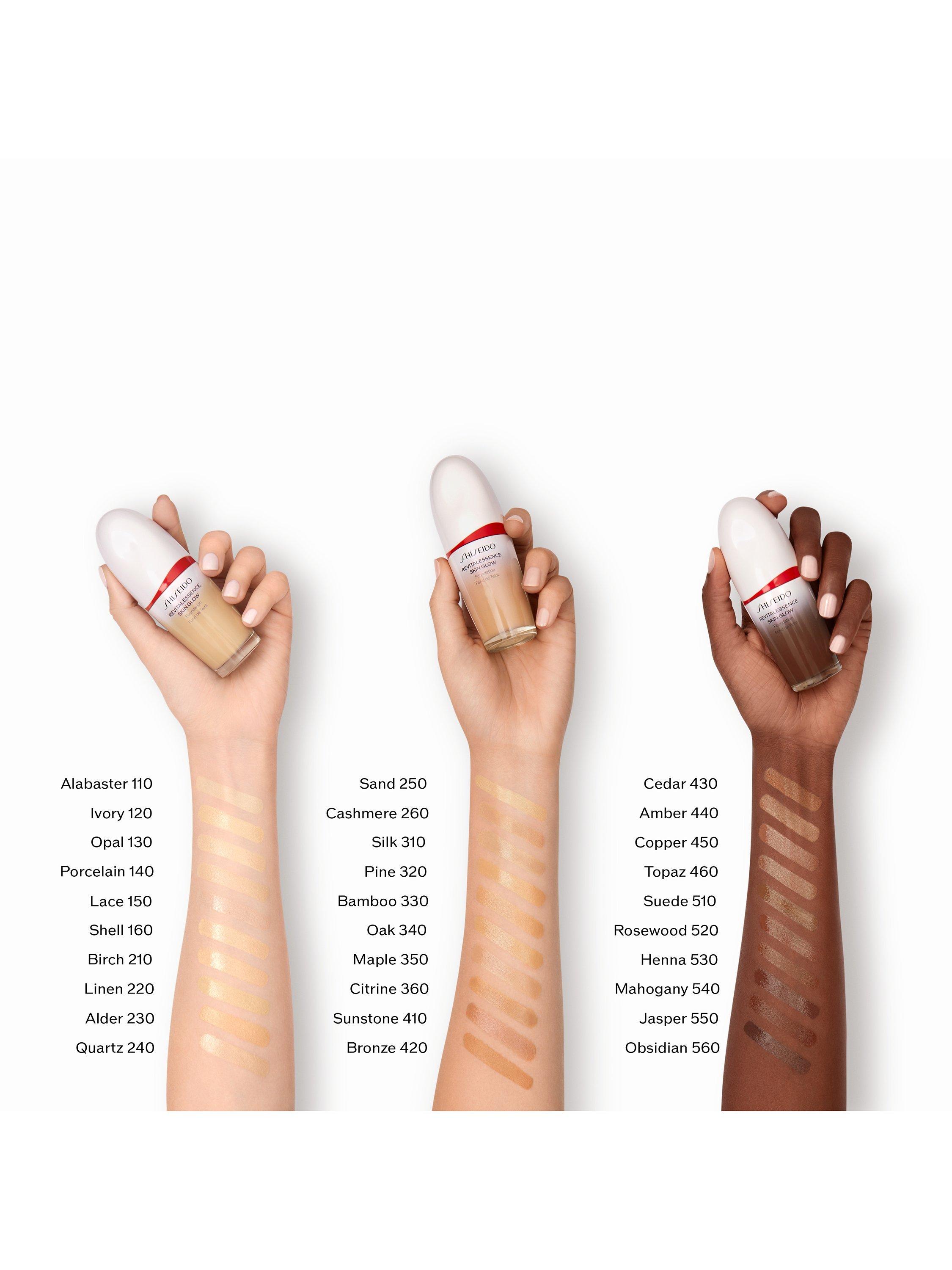 Product image 4 of 8, which shows Shiseido RevitalEssence Glow Foundation, Obsidian 560