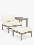 KETTLER Padstow Garden Chair, Footstool & Side Table Set, FSC-Certified (Eucalyptus Wood), Unique Grey