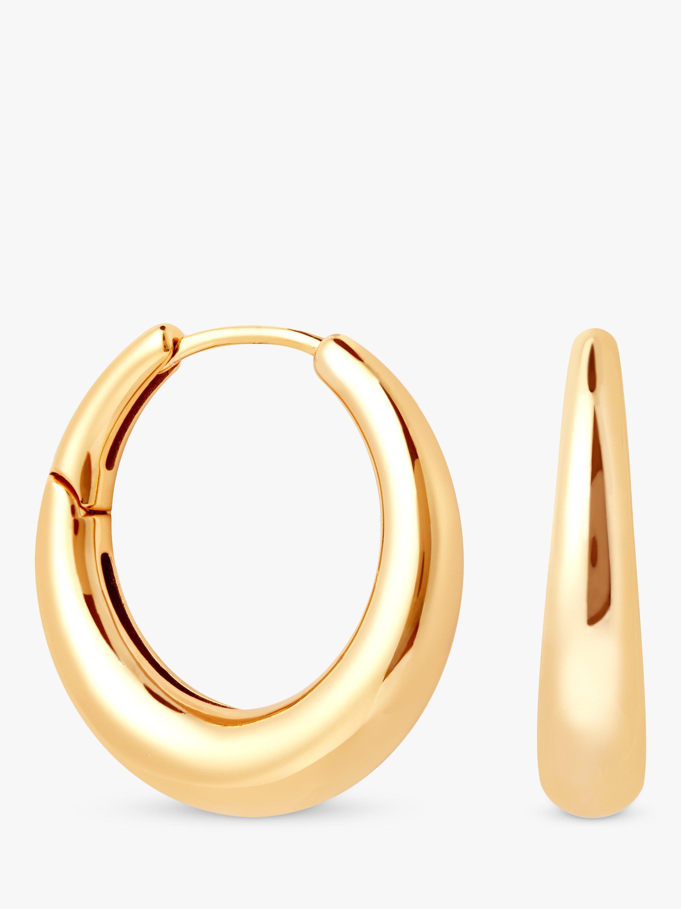 Product image 1 of 3, which shows Astrid & Miyu Dome Hoop Earrings, Gold