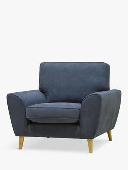 John Lewis Ambleside Armchair, Light Leg, Chenille Blue