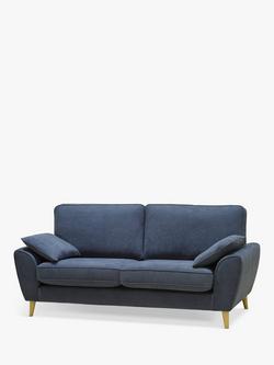 John Lewis Ambleside Large 3 Seater Sofa, Light Leg, Chenille Blue
