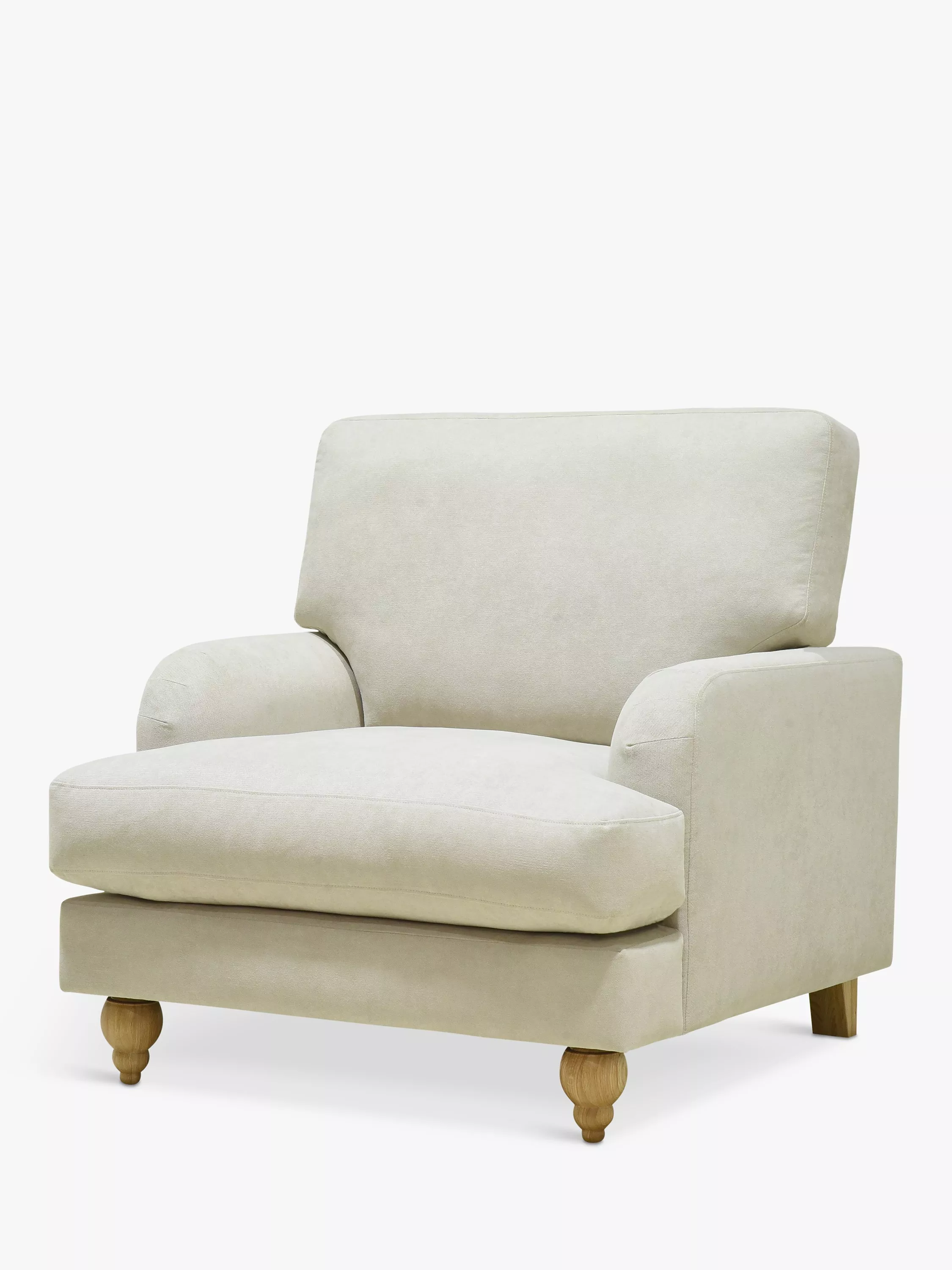 John Lewis Clover Armchair Light Leg Fine Chenille Natural