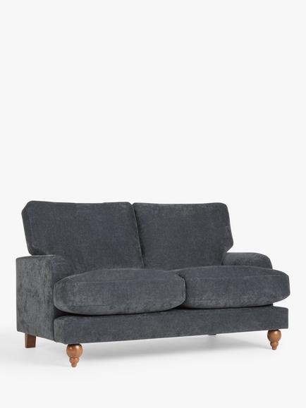 John Lewis Clover Small 2 Seater Sofa, Dark Leg, Chenille Charcoal, Chunky Chenille Charcoal