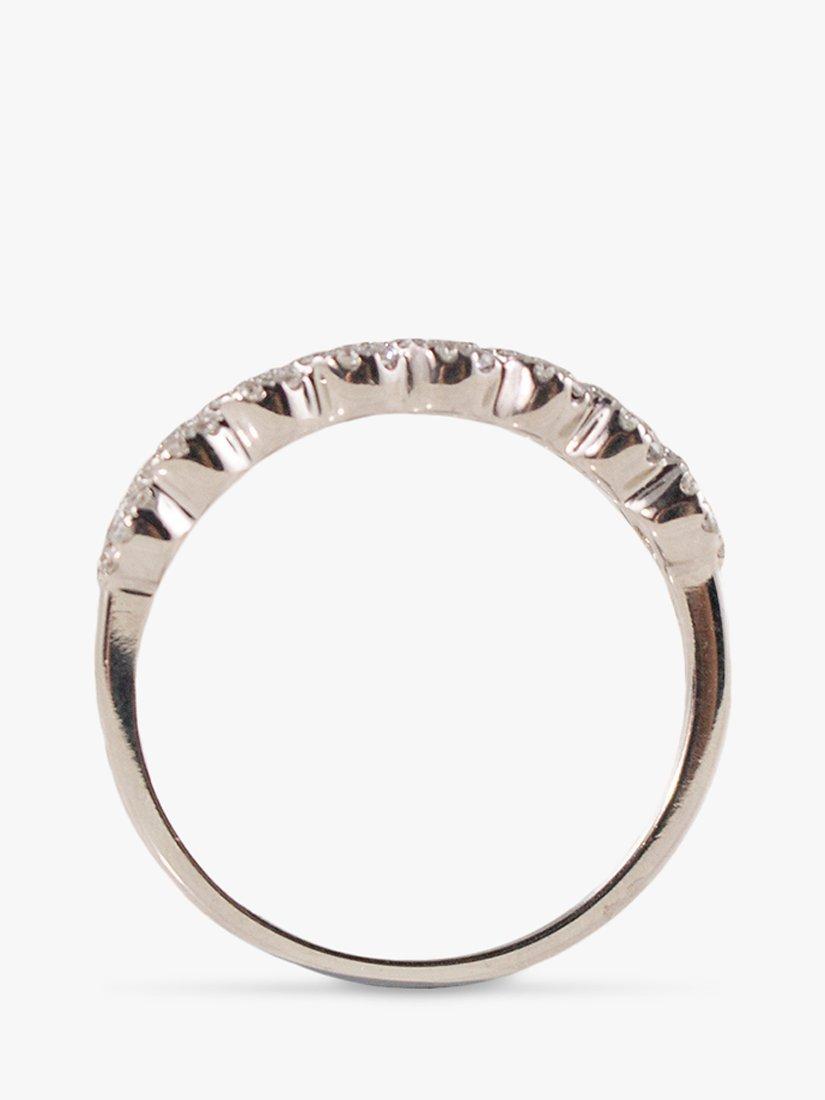 Product image 2 of 5, which shows E.W Adams 18ct White Gold Diamond Cluster Eternity Ring, N