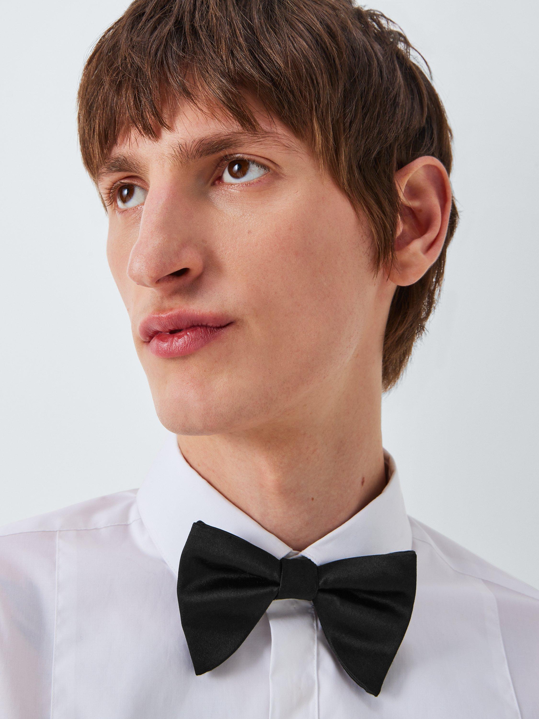 Product image 4 of 4, which shows Kin Oversized Ready Tied Silk Blend Bow Tie, Black