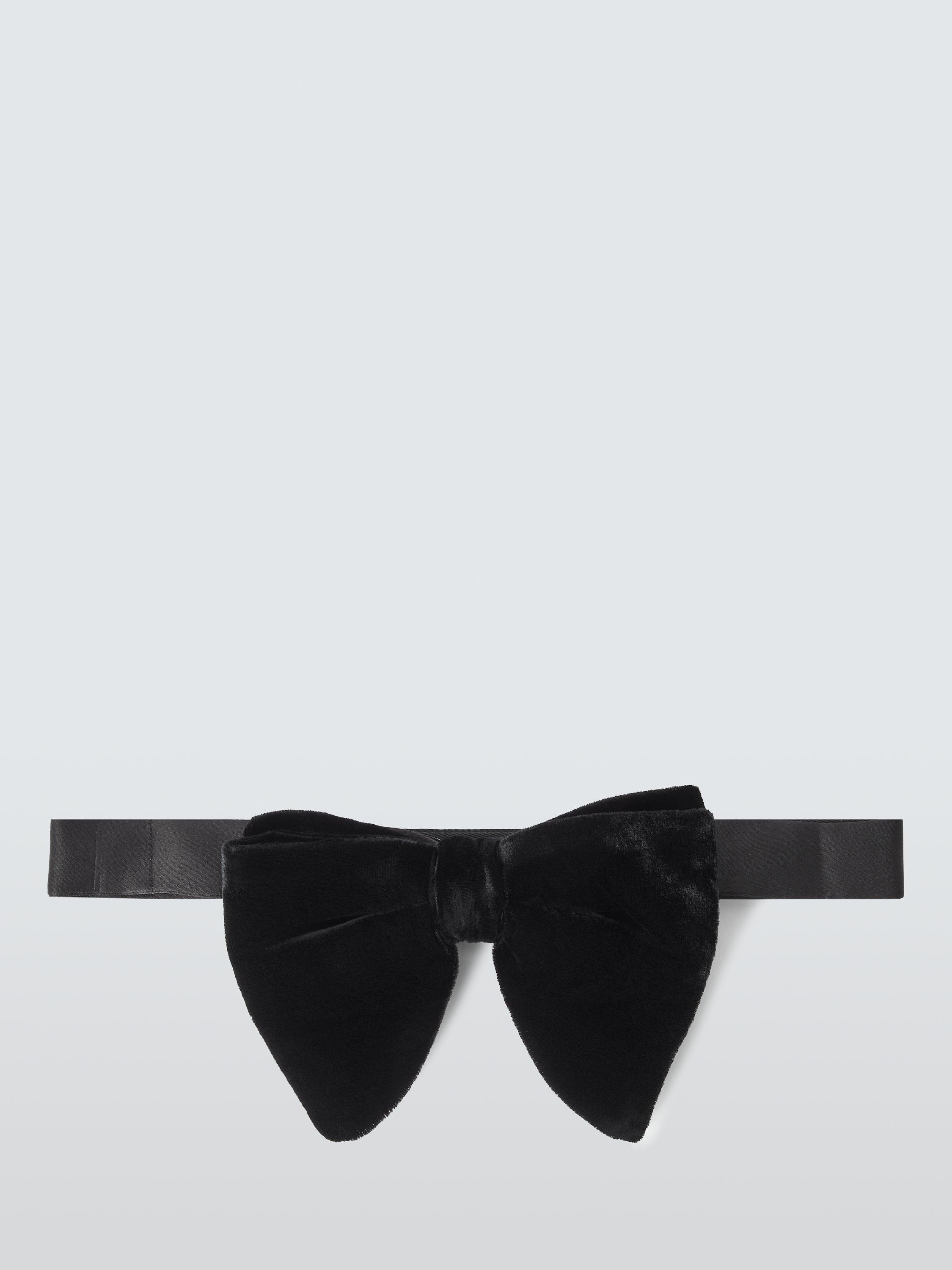Product image 1 of 5, which shows Kin Oversized Ready Tied Velvet Bow Tie, Black