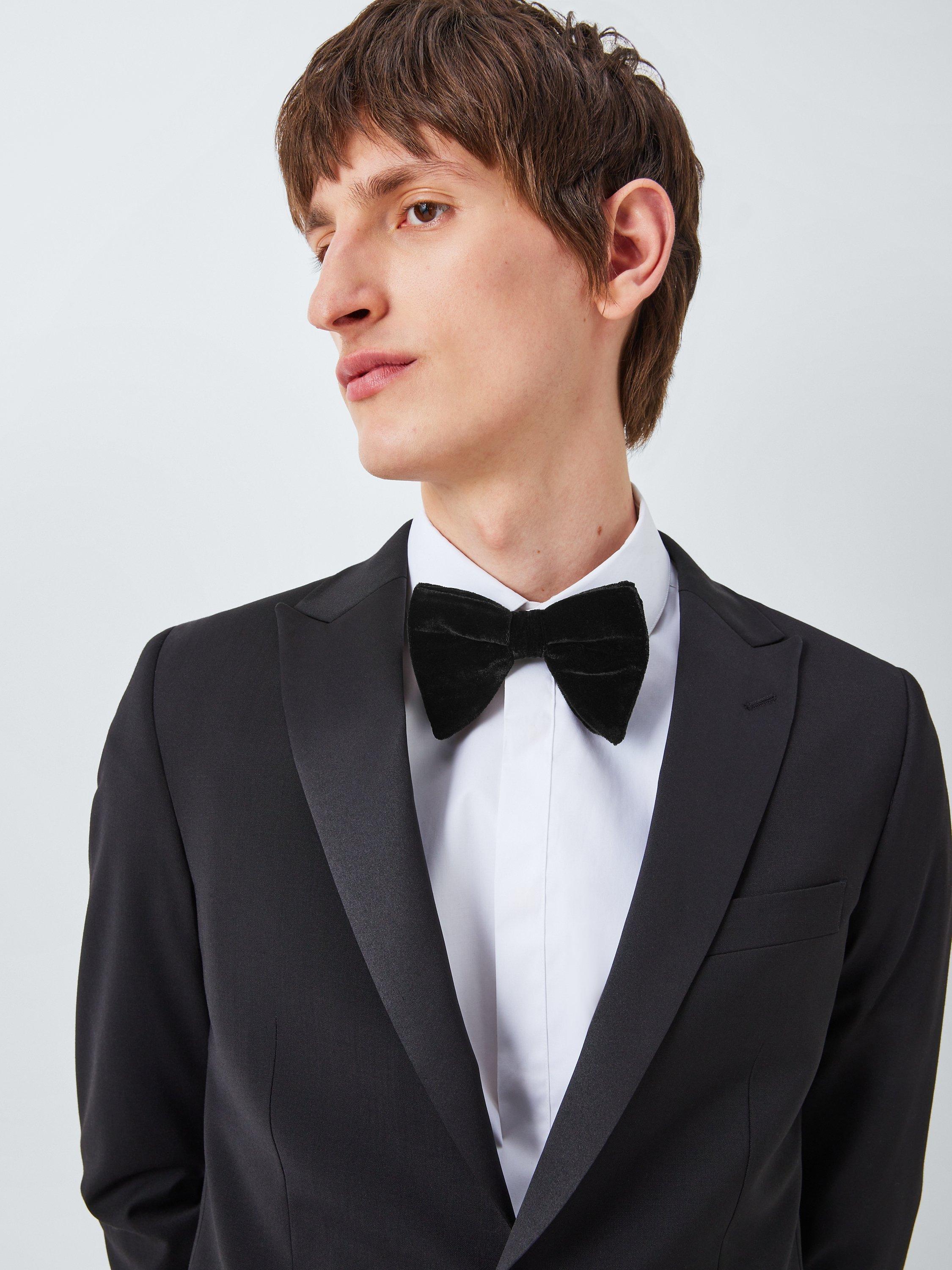 Product image 4 of 5, which shows Kin Oversized Ready Tied Velvet Bow Tie, Black