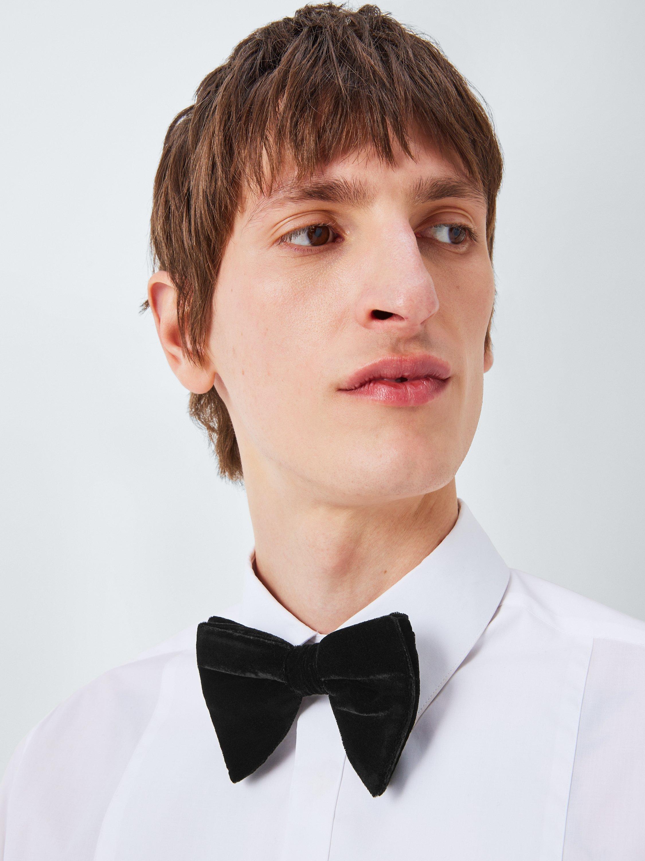 Product image 5 of 5, which shows Kin Oversized Ready Tied Velvet Bow Tie, Black
