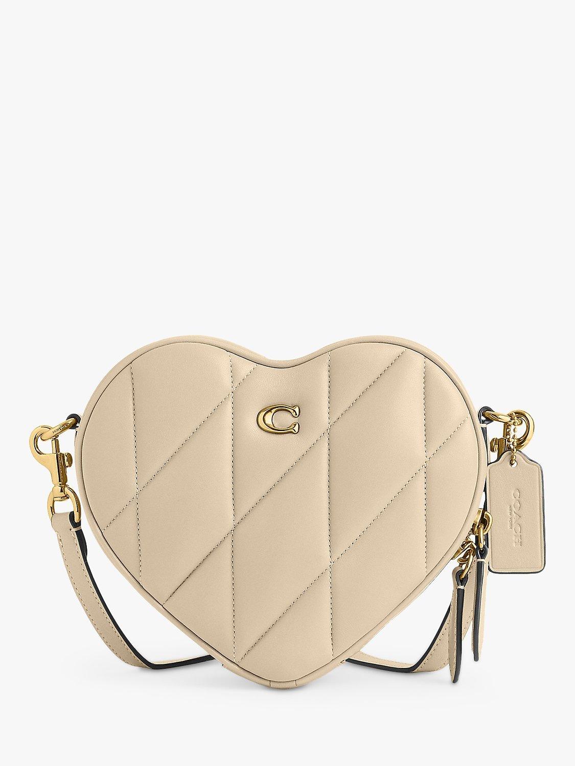 Coach Heart Quilted Cross Body Bag, Ivory