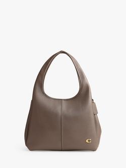 Coach Lana Leather Shoulder Bag, Dark Stone