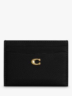 Coach Pebble Leather Card Holder, Black, Black