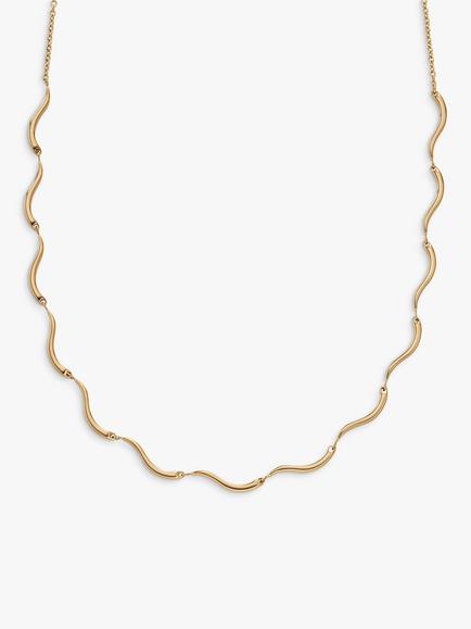 Skagen Wave Chain Necklace, Gold, Gold