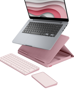 Logitech Casa Pop-Up Desk with Wireless Keyboard & Touchpad - view 2, Rose