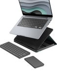 Logitech Casa Pop-Up Desk with Wireless Keyboard & Touchpad, Classic Chic
