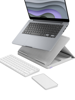 Logitech Casa Pop-Up Desk with Wireless Keyboard & Touchpad - view 2, Off White